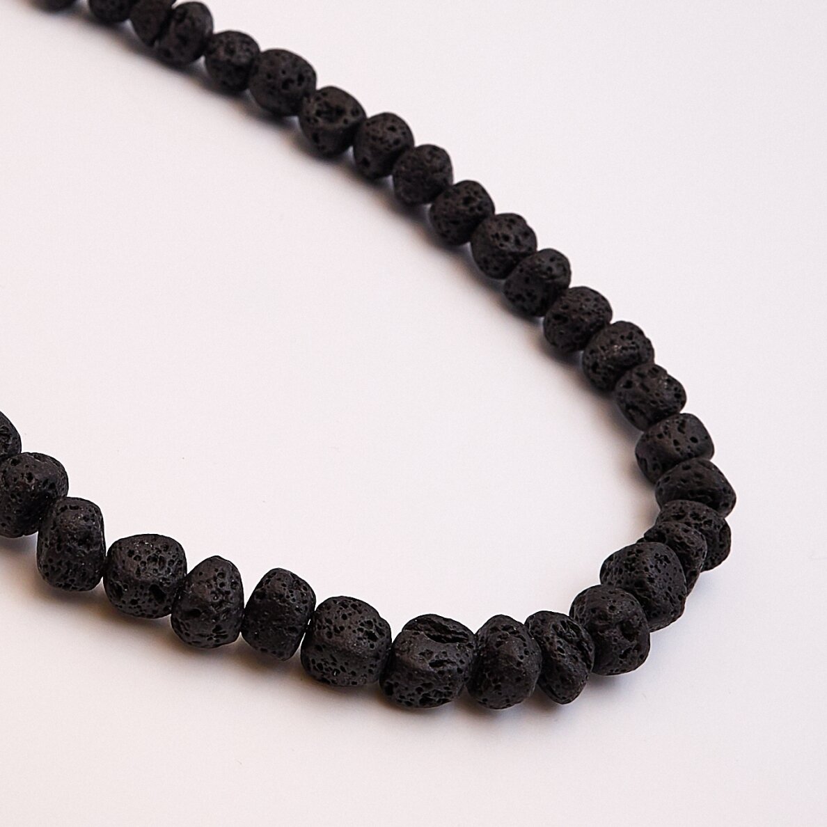 Lava Rock, Natural, AB Grade, Dyed, black color, 37-39 cm/strand, About 8 mm Lava Rock, Natural, AB Grade, Dyed, black color, 37-39 cm/strand, About 8 mm