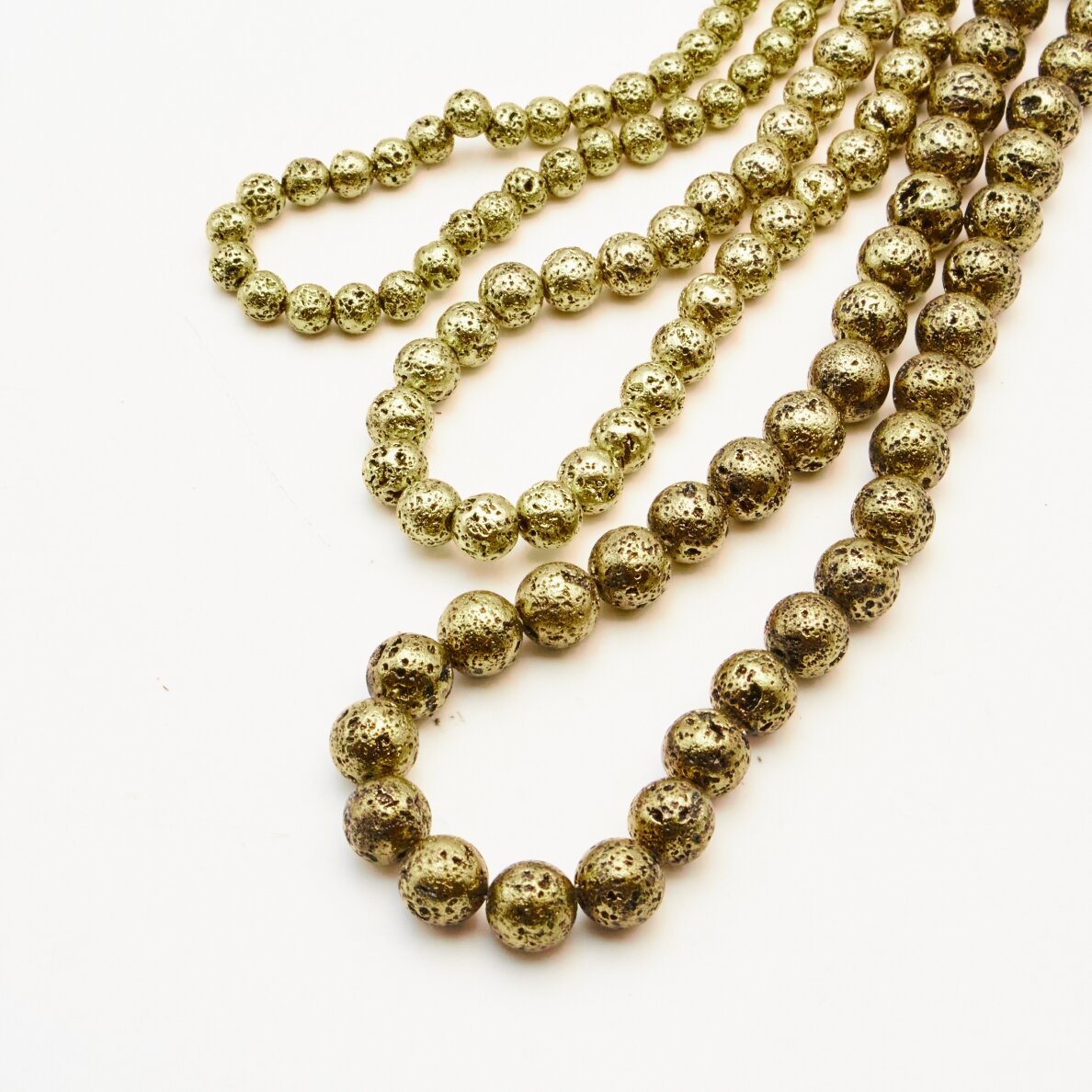 Lava Rock, Natural, Electroplated, Round Bead, Antique Gold, 37-39 cm/strand, 4 mm Lava Rock, Natural, Electroplated, Round Bead, Antique Gold, 37-39 cm/strand, 4 mm