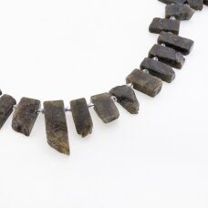 Labradorite, Natural, CD Grade, Top-drilled Stick Bead, Grey, 37-39 cm/strand, about 10x20-14x46 mm