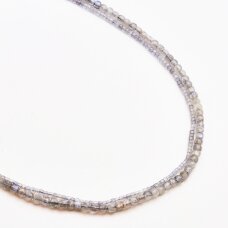 Labradorite, natural, B quality, faceted, cube bead, 37-39 cm/string, 2 mm