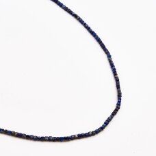 Lapis Lazuli, natural, AB quality, faceted, cube bead, 37-39 cm/string, 2 mm