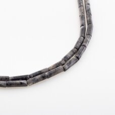Larvikite, Natural, AB Grade, Tube Bead, Grey, 37-39 cm/strand, 4x13 mm