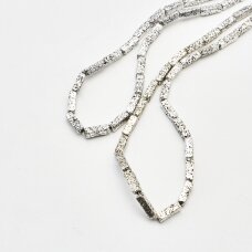 Lava, nat_rali, galvanizuota, kvadratinio vamzd_io forma, senovinio sidabro spalva, 37-39 cm/gija, apie 4x13 mm