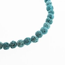 Lava Rock, Natural, AB Grade, Dyed, Round Bead, #10 Turquoise, 37-39 cm/strand, 4, 6, 8, 10, 12 mm