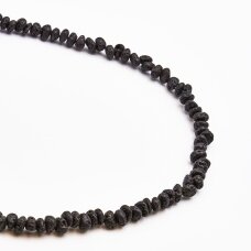 Lava, natūralus, AB kokybė, dažytas, juoda spalva, 37-39 cm/gija, Apie 8 mm Lava, natūralus, AB kokybė, dažytas, juoda spalva, 37-39 cm/gija, Apie 8 mm