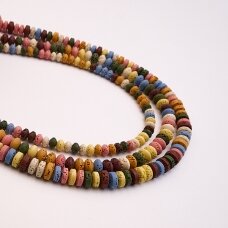 Lava, natūralus, AB kokybė, dažytas, spalvų miksas, 37-39 cm/gija, 4x2 mm Lava, natūralus, AB kokybė, dažytas, spalvų miksas, 37-39 cm/gija, 4x2 mm