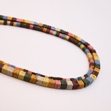 Lava, natūralus, AB kokybė, dažytas, spalvų miksas, 37-39 cm/gija, 4x4 mm Lava, natūralus, AB kokybė, dažytas, spalvų miksas, 37-39 cm/gija, 4x4 mm