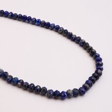 Lazuritas, natūralus, C kokybė, briaunuotas, abacus rondelės forma, 37-39 cm/gija, 3x2 mm Lazuritas, natūralus, C kokybė, briaunuotas, abacus rondelės forma, 37-39 cm/gija, 3x2 mm