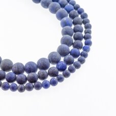Lapis Lazuli, Natural, C Grade, Dyed, Matte Round Bead, Blue, 37-39 cm/strand, 4, 6, 8, 10, 12 mm