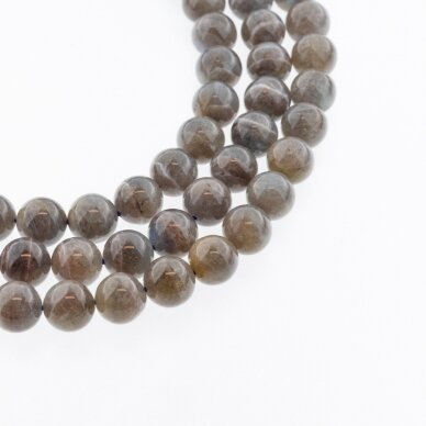 Labradorite, Natural, B Grade, Round Bead, Grey, 37-39 cm/strand, 4, 10 mm