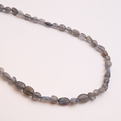 Labradorite, Natural, B Grade, Pebble Bead, Grey, 37-39 cm/strand, about 5x6-7x10 mm Labradorite, Natural, B Grade, Pebble Bead, Grey, 37-39 cm/strand, about 5x6-7x10 mm