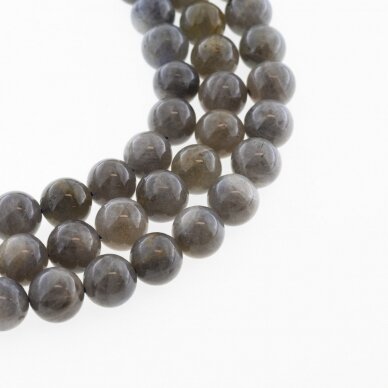 Labradorite, Natural, C Grade, Round Bead, Grey, 37-39 cm/strand, 10 mm