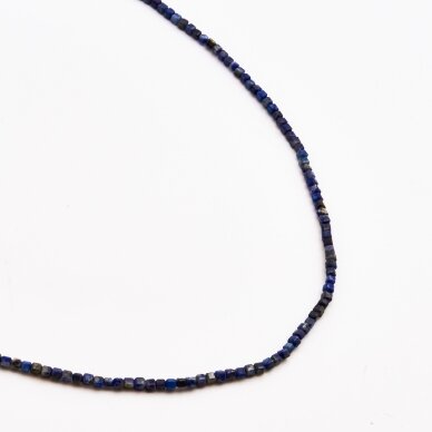 Lapis Lazuli, natural, AB quality, faceted, cube bead, 37-39 cm/string, 2 mm Lapis Lazuli, natural, AB quality, faceted, cube bead, 37-39 cm/string, 2 mm
