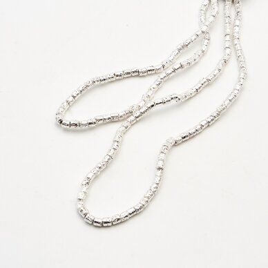 Lava, nat_rali, galvanizuota, vamzd_io forma, sidabro spalva, 37-39 cm/gija, apie 4x5 mm