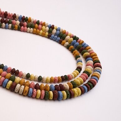 Lava, natūralus, AB kokybė, dažytas, spalvų miksas, 37-39 cm/gija, 4x2 mm Lava, natūralus, AB kokybė, dažytas, spalvų miksas, 37-39 cm/gija, 4x2 mm