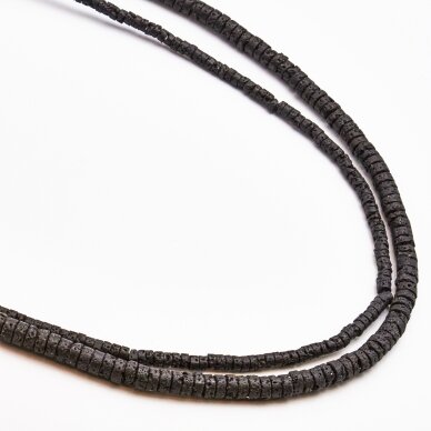 Lava, natūralus, AB kokybė, juoda spalva, 37-39 cm/gija, 6x3 mm