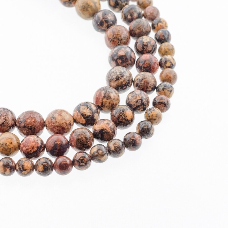 Leopardskin Jasper, Natural, B Grade, Round Bead, Red-Black, 37-39 cm/strand, 4, 6, 8, 10, 12 mm Leopardskin Jasper, Natural, B Grade, Round Bead, Red-Black, 37-39 cm/strand, 4, 6, 8, 10, 12 mm