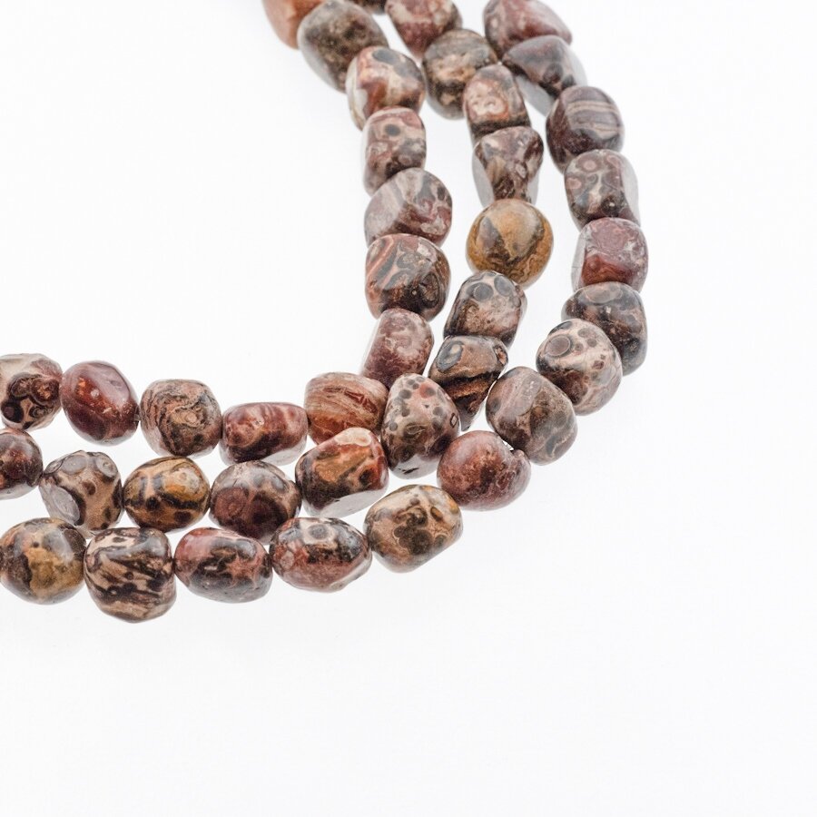 Leopardskin Jasper, Natural, B Grade, Nugget Bead, Red-Black, 37-39 cm/strand, about 6x8-8x10 mm Leopardskin Jasper, Natural, B Grade, Nugget Bead, Red-Black, 37-39 cm/strand, about 6x8-8x10 mm