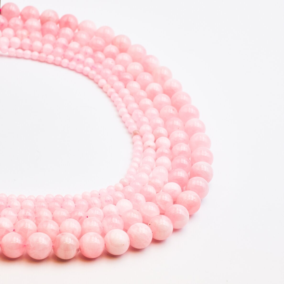 Madagascar Rose Quartz, Natural, AB Grade, Round Bead, 37-39 cm/strand, 4 mm