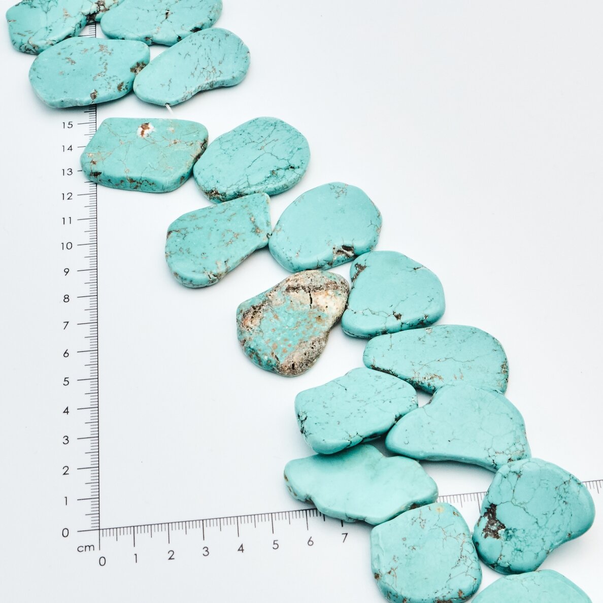 Magnesite, Natural, B Grade, Dyed, Top-drilled Slice Bead, Turquoise Blue, 37-39 cm/strand, about 18x26-20x30 mm Magnesite, Natural, B Grade, Dyed, Top-drilled Slice Bead, Turquoise Blue, 37-39 cm/strand, about 18x26-20x30 mm