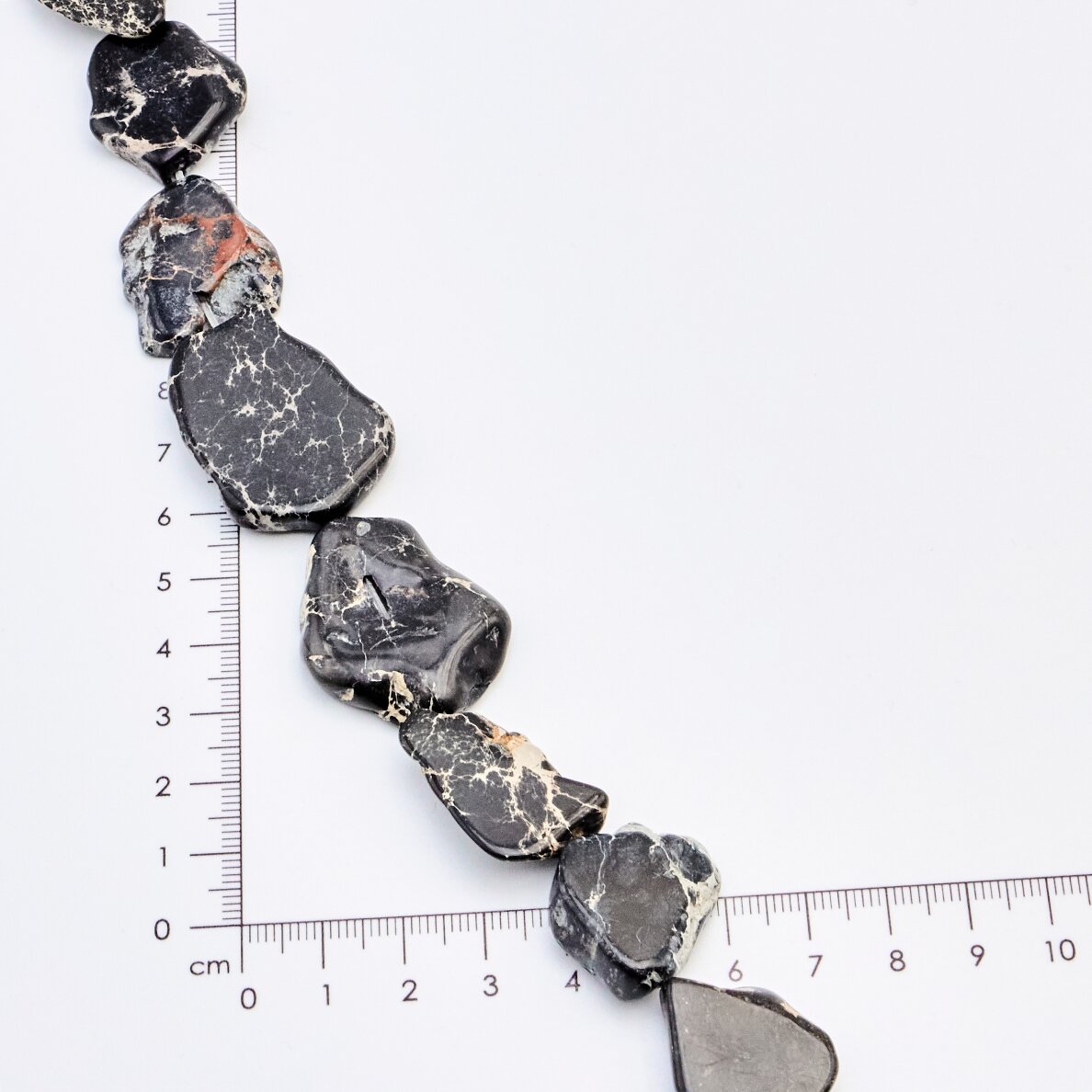 Magnesite, Irregular, Black, 37-40 cm/strand, thickness up to 5 mm