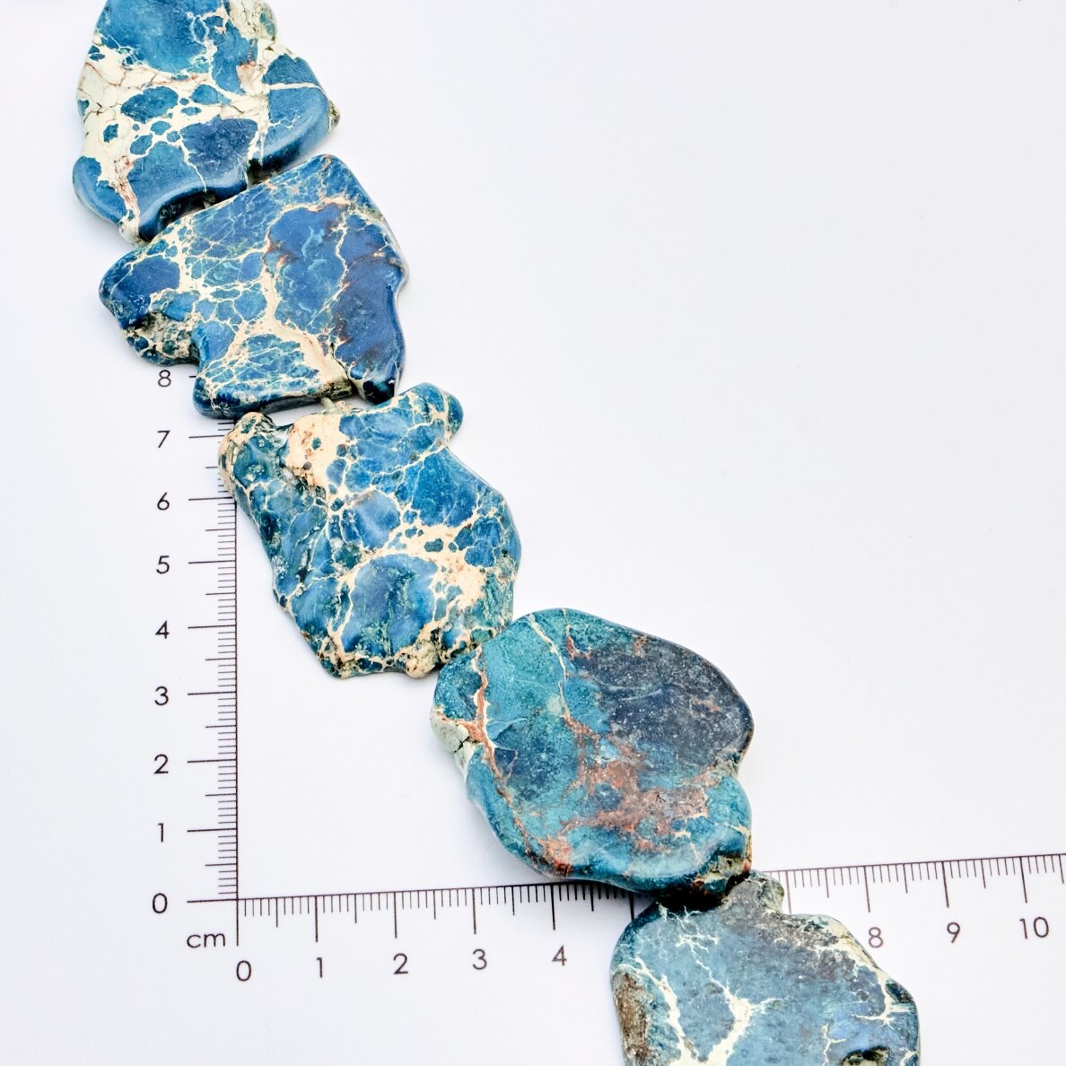 Magnesite, Irregular, Blue, 37-40 cm/strand, thickness up to 5 mm