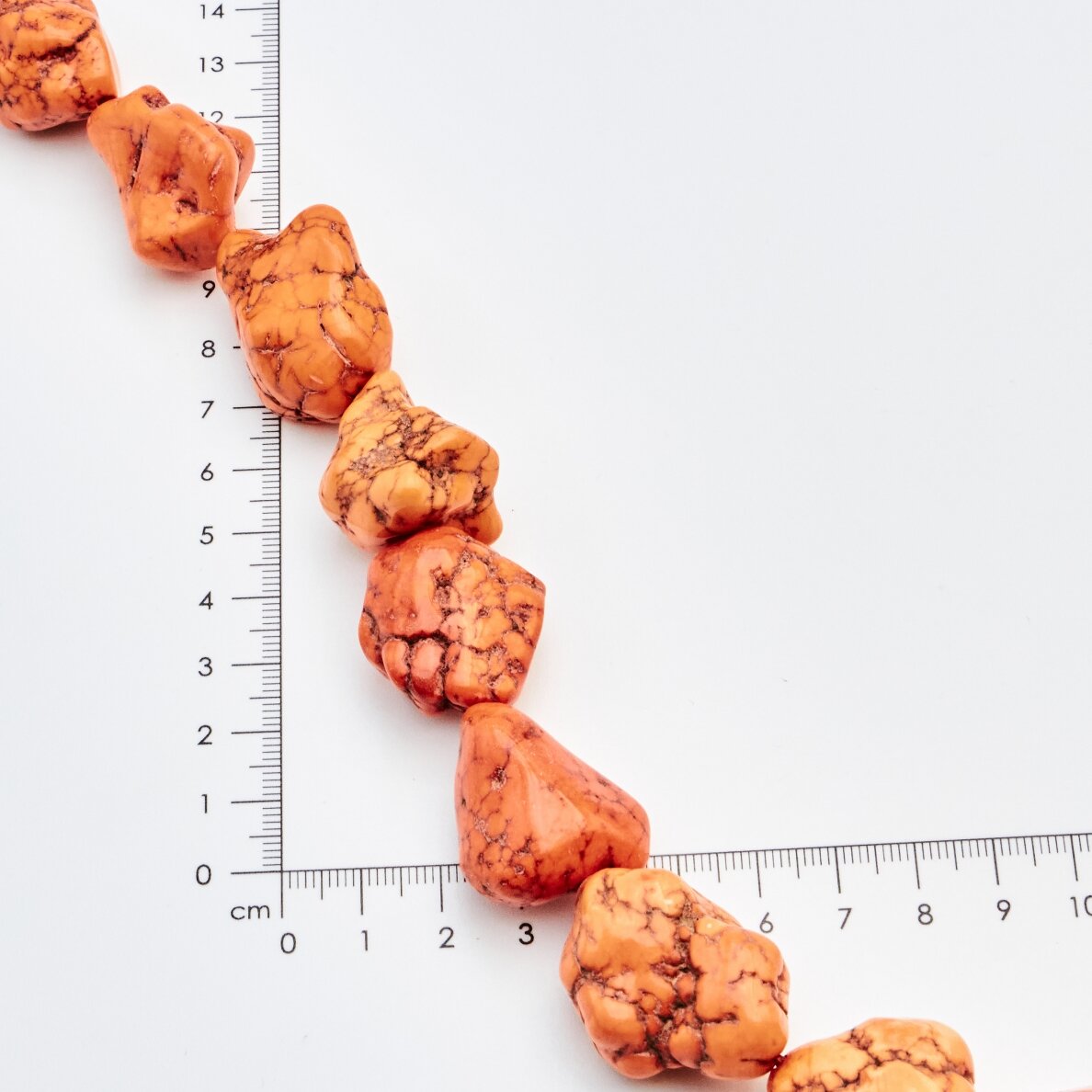 Magnesite, Irregular, Orange, 37-40 cm/strand, thickness up to 5 mm