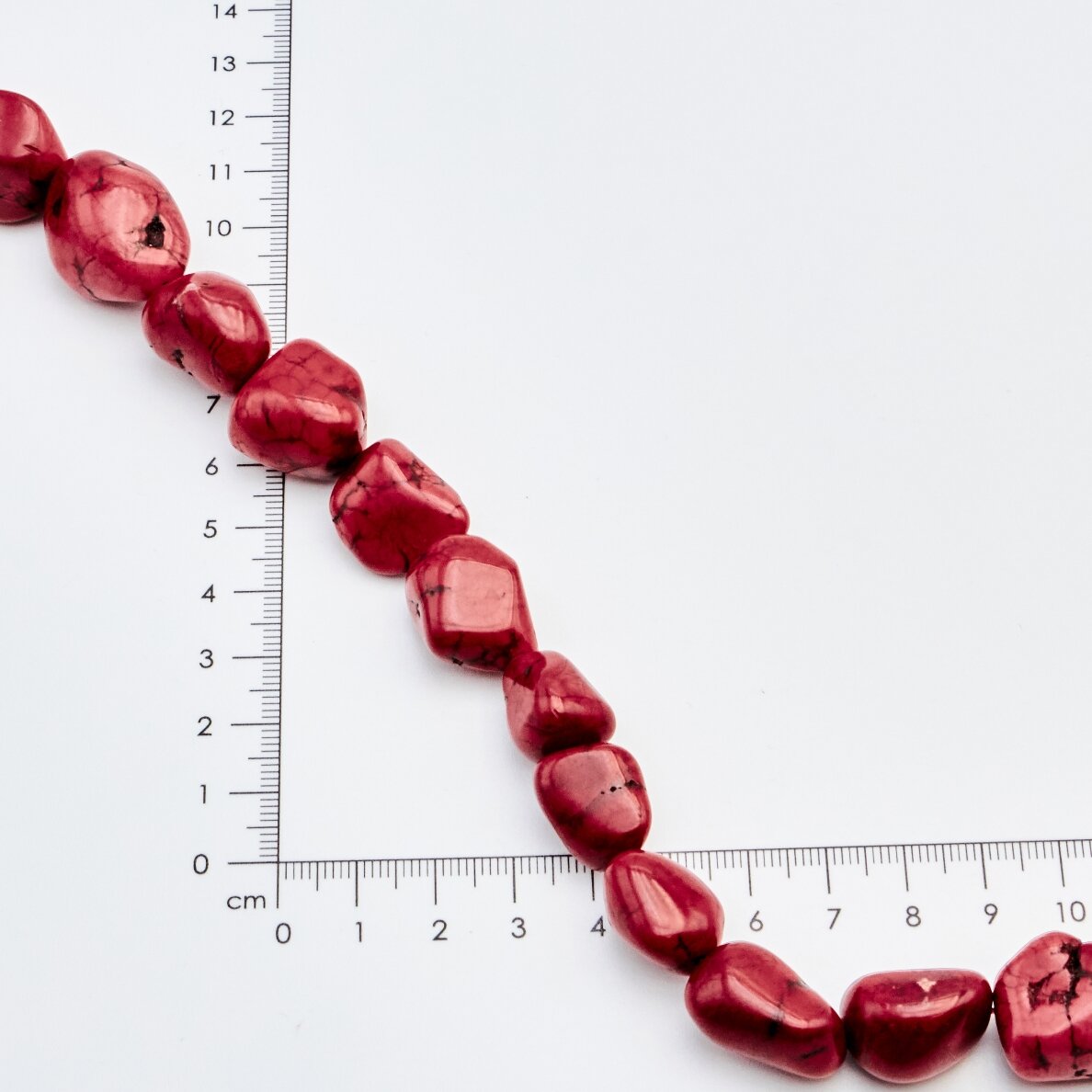 Magnesite, Irregular, Red, 37-40 cm/strand, thickness up to 5 mm