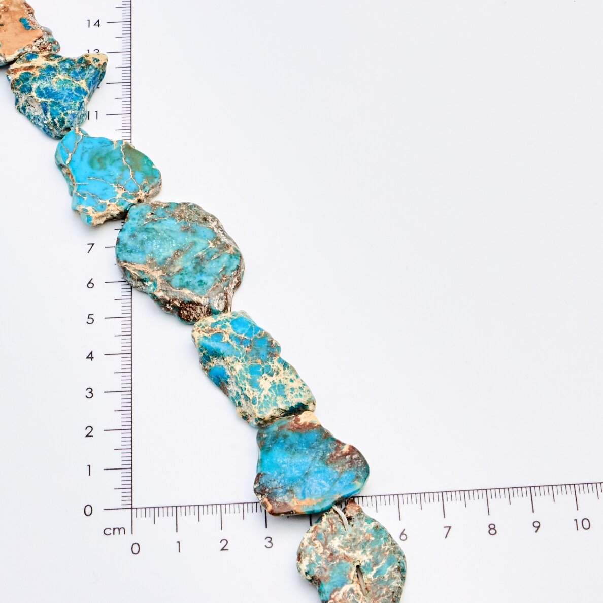 Magnesite, Irregular, Turquoise, 37-40 cm/strand, thickness up to 5 mm