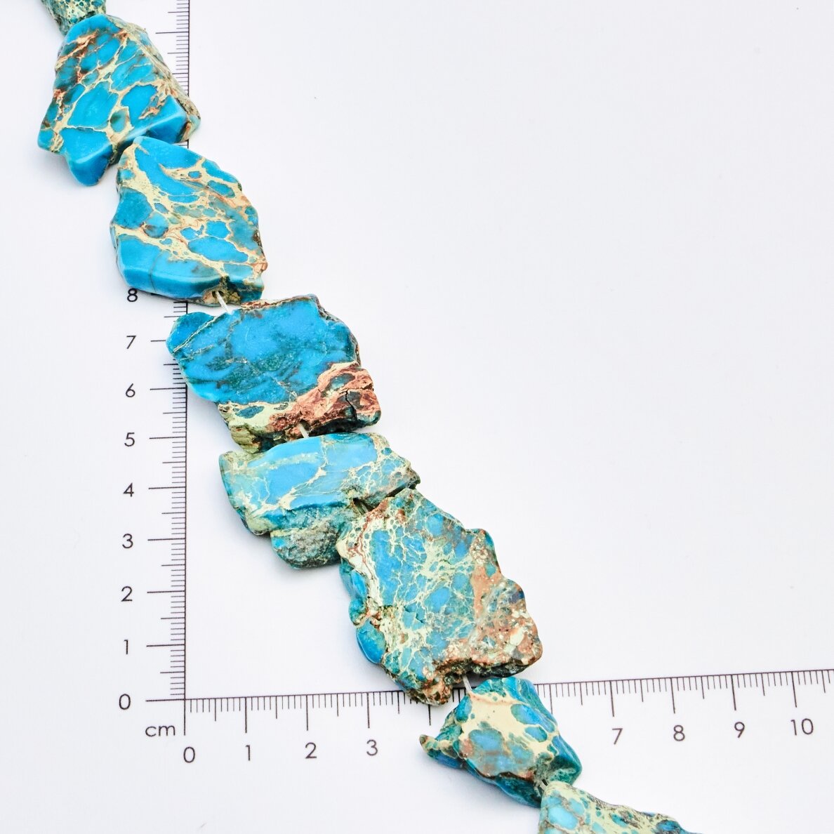 Magnesite, Irregular, Turquoise, 37-40 cm/strand, thickness up to 5 mm