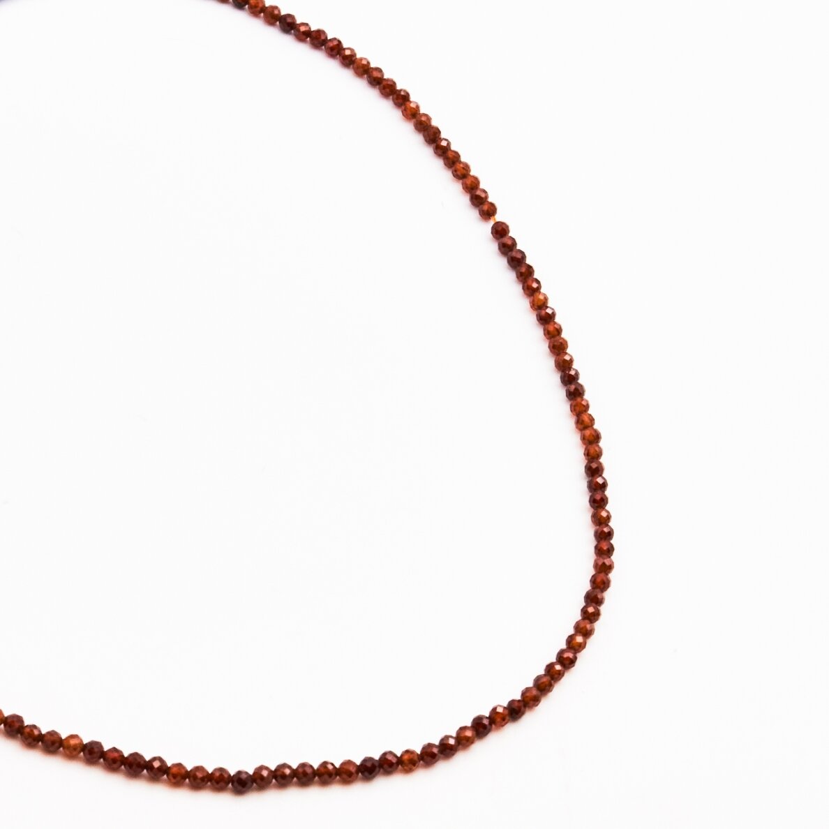 Mandarine Garnet, natural, C quality, faceted, round bead, 37-39 cm/string, 2 mm Mandarine Garnet, natural, C quality, faceted, round bead, 37-39 cm/string, 2 mm