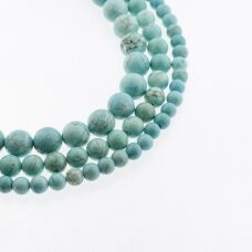 Magnesite, Natural, B Grade, Dyed, Round Bead, Turquoise Blue, 37-39 cm/strand, 4, 6, 8, 10, 12 mm