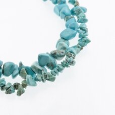 Magnesite, Natural, B Grade, Dyed, Chip Bead, Turquoise Blue, 80-83 cm/strand, about 5-8, 8-12 mm