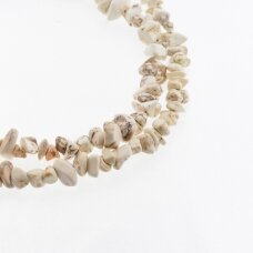 Magnesite, Natural, B Grade, Chip Bead, Beige, 80-83 cm/strand, about 5-8 mm