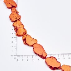 Magnezitas, Nestandartinė forma, Oranžinė, 37-40 cm/gija, storis iki 5mm Magnezitas, Nestandartinė forma, Oranžinė, 37-40 cm/gija, storis iki 5mm