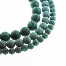 Malachite, Imitation, Matte Round Bead, Green, 37-39 cm/strand, 4, 6, 8, 10, 12 mm