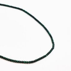 Malachite, natural, B quality, faceted, abacus rondelle bead, 37-39 cm/string, 3x2 mm