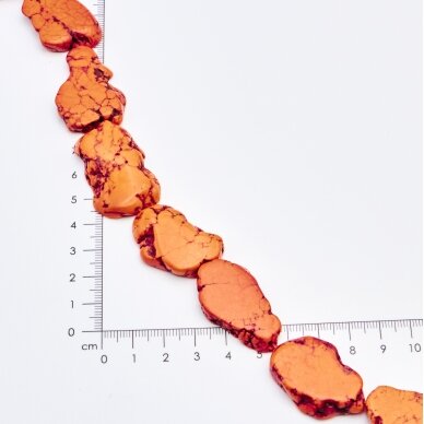 Magnezitas, Nestandartinė forma, Oranžinė, 37-40 cm/gija, storis iki 5mm