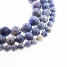 Blue Spot Jasper, Natural, B Grade, Faceted Round Bead, 37-39 cm/strand, 4, 6, 8, 10, 12 mm