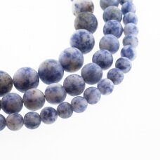 Blue Spot Jasper, Natural, B Grade, Matte Round Bead, 37-39 cm/strand, 4, 6, 8, 10, 12 mm
