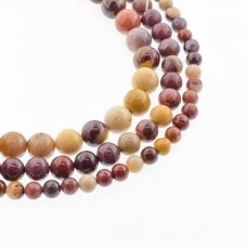 Mookaite Jasper, Natural, B Grade, Round Bead, Multicolor, 37-39 cm/strand, 4, 6, 8, 10, 12 mm