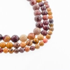 Mookaite Jasper, Natural, B Grade, Faceted Round Bead, Multicolor, 37-39 cm/strand, 4, 6, 8, 10, 12 mm
