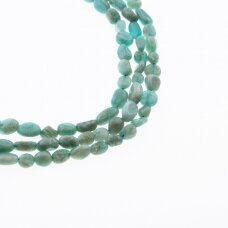 Mozambican Amazonite, Natural, C Grade, Pebble Bead, Turquoise Blue, 37-39 cm/strand, M size about 5x6-7x10 mm