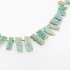 Mozambican Amazonite, Natural, CD Grade, Top-drilled Stick Bead, Light Turquoise Green, 37-39 cm/strand, about 10x20-14x46 mm