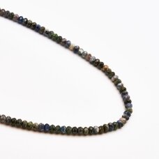 Multicolor Kyanite, natural, B quality, faceted, abacus rondelle bead, 37-39 cm/string, 6x4 mm