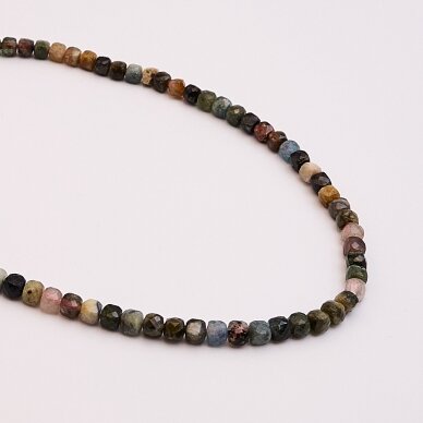 Multicolor Tourmaline, natural, C quality, faceted, cube bead, 37-39 cm/string, 2 mm Multicolor Tourmaline, natural, C quality, faceted, cube bead, 37-39 cm/string, 2 mm