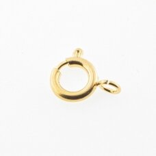 Stainless steel spring ring clasps, gold plated, gold color, outer diameter- 6, 8, 10, 12, 14, 16, 18 mm, hole size-2 mm