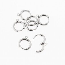 10 pcs, stainless steel spring ring clasps, silver color, outer diameter- 12 mm, hole size- 1 mm