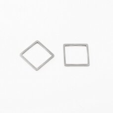 Stainless steel square pendant, silver color, length-31 mm