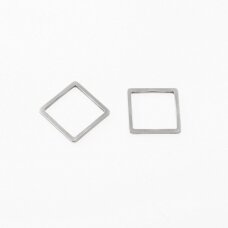 Stainless steel square pendant, silver color, length-31 mm Stainless steel square pendant, silver color, length-31 mm
